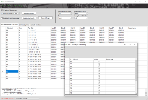 SLSS-CANAnalyser - Oberfläche (26.01.2021)