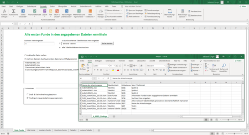 Ausgabe des Beispiels auf dem Tabellenblatt ErsteFunde innerhabl eines neuen Workbooks