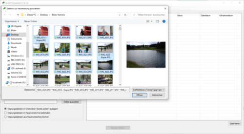 SLSS PictureSort V1.0.1.0 - Dateiauswahl